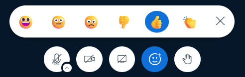 Reaktionsleiste mit Emojis in der Videokonferenz