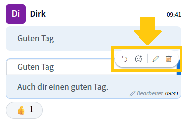 Neuer Text-Chat mit Emoji-Reaktionen und Antworten